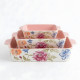 Floral Porcelain Casserole Set 3 Pcs